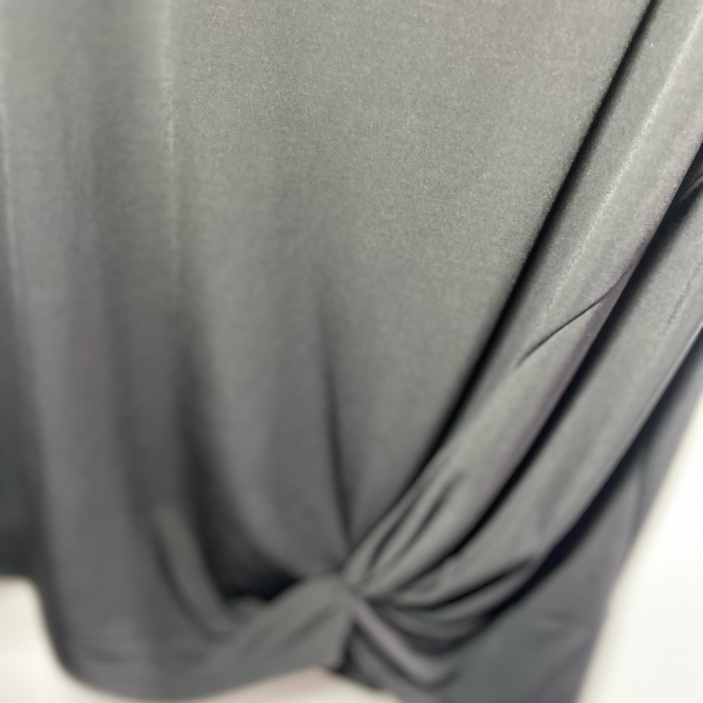 Black Tie Front Relaxed Short Sleeve T-Shirt - Picture 2 of 7